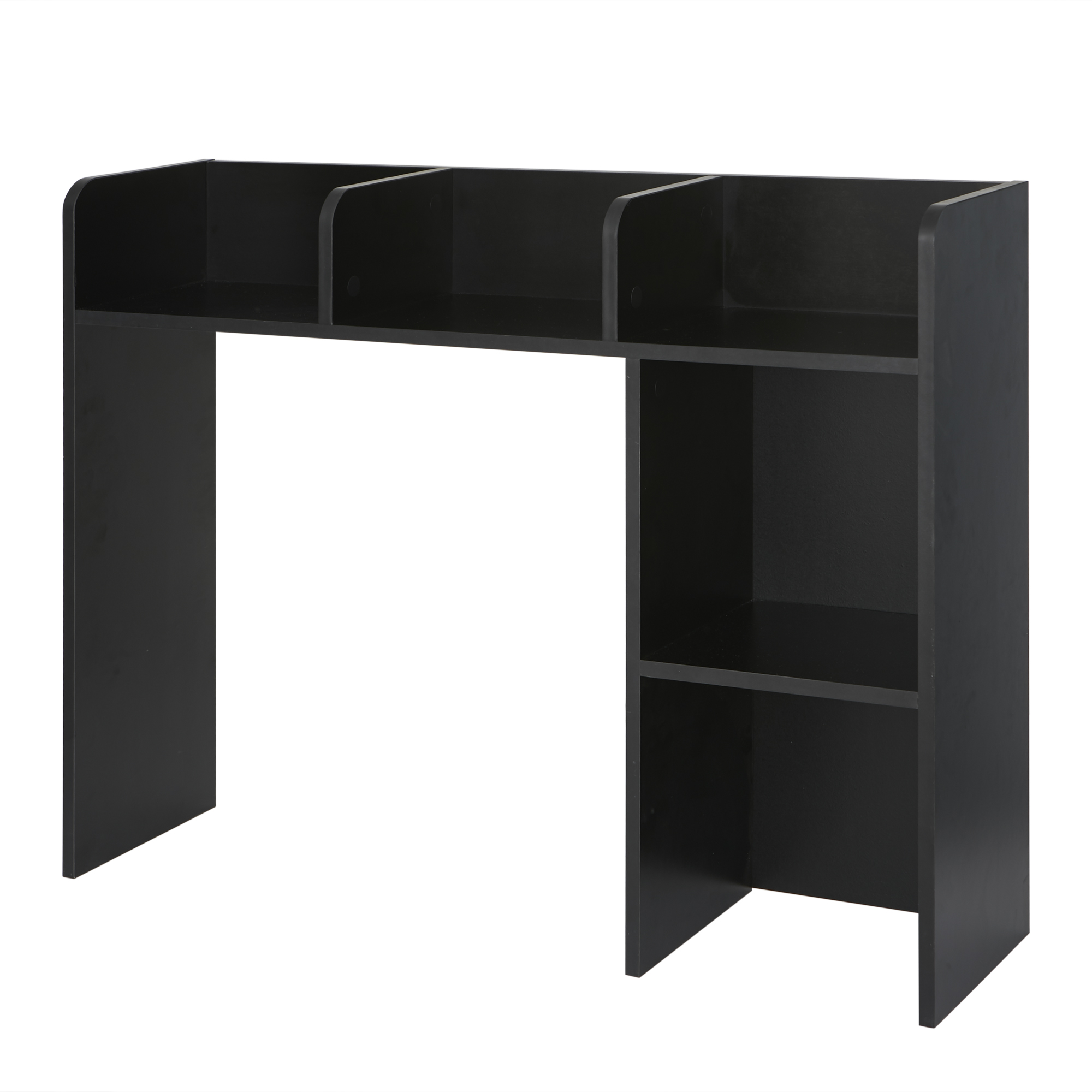 black desktop bookshelf