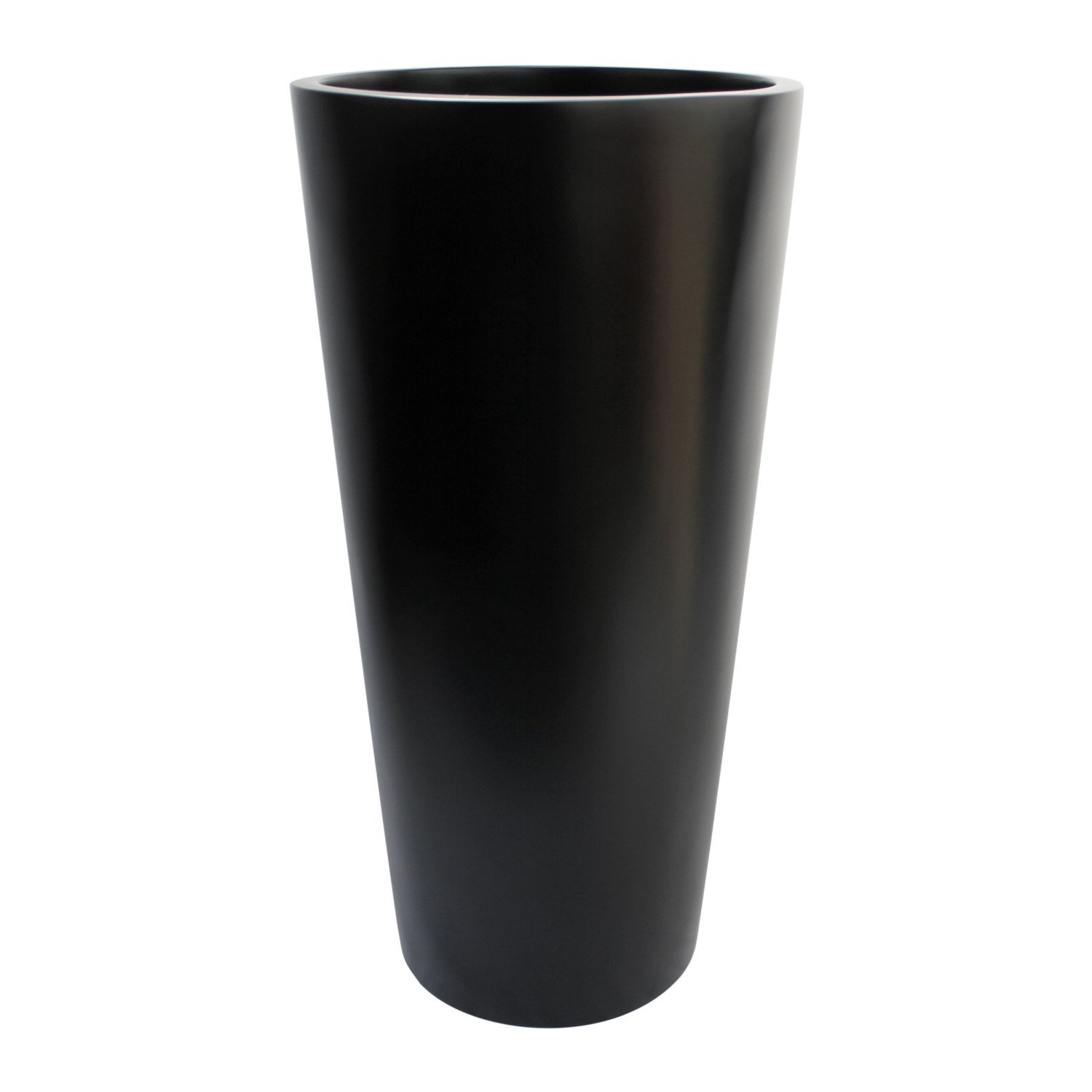 Napa Round Cylinder Fiberglass Planter, Brown, 15.5 Inch